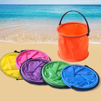 Collapsible Beach Bucket - Foldable Sand Play Toy for Kids Summer Pool & Garden Activities
