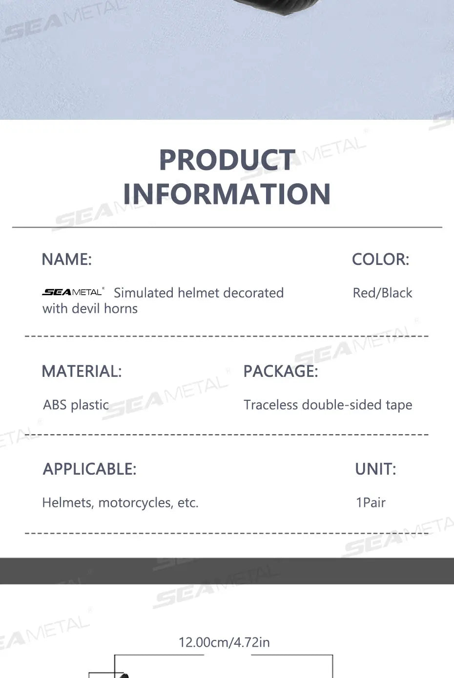 Devil Horns Motorcycle Helmet Decoration - 2-Piece Set with Suction Mount | Cosplay Styling Accessory