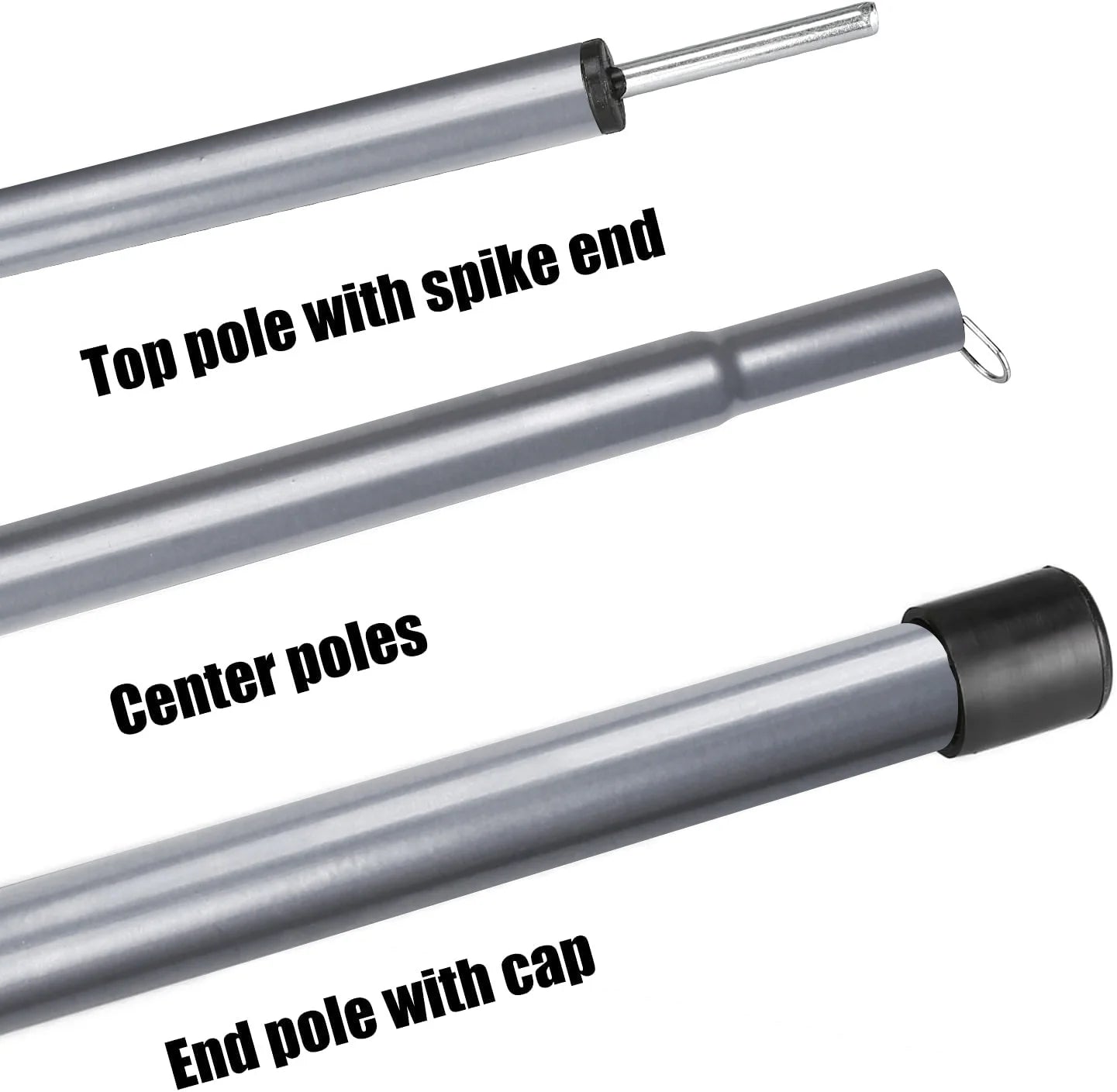 Adjustable Telescopic Tent Poles - Set of 2 Universal Aluminum Camping Awning Poles for Tarp, Sun Sail & Shelter Accessories