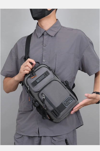 Men's Oxford Chest Pack - Unisex Crossbody Waist Bag with Zipper Pockets