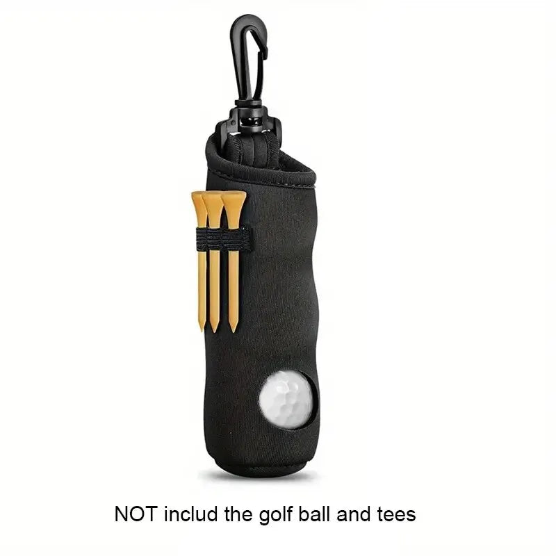 Golf Ball Holder Keychain with Belt Clip - Portable Tee Pouch Carry Bag for Golfers