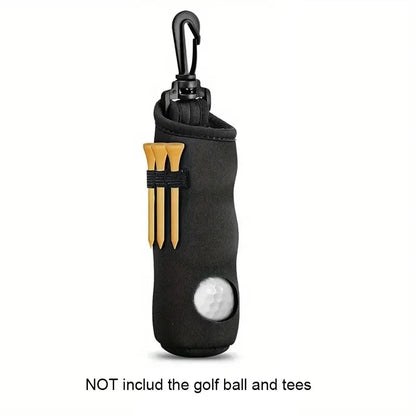 Golf Ball Holder Keychain with Belt Clip - Portable Tee Pouch Carry Bag for Golfers