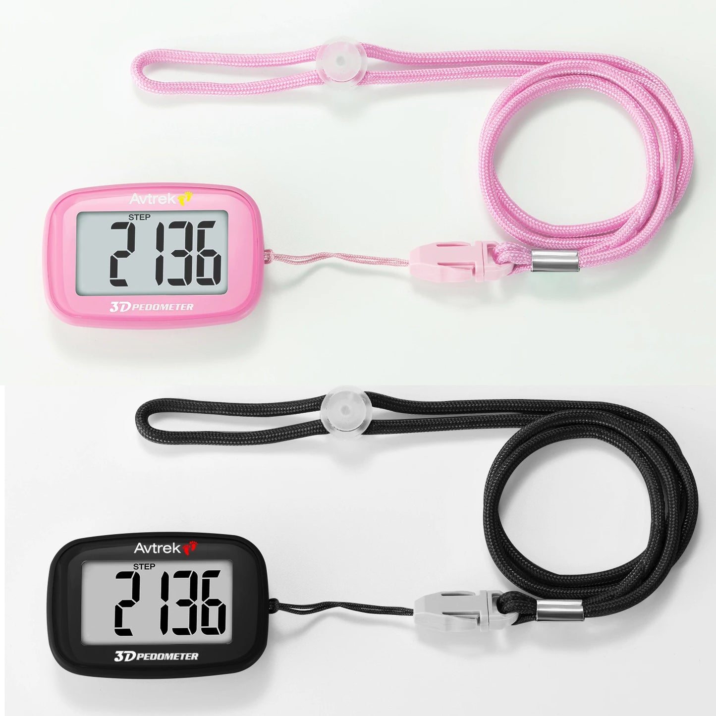 Avtrek Mini 3D Pedometer – Portable Pocket Step Counter & Digital Clock for Running, Walking & Outdoor Fitness