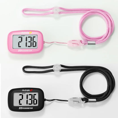 Avtrek Mini 3D Pedometer – Portable Pocket Step Counter & Digital Clock for Running, Walking & Outdoor Fitness