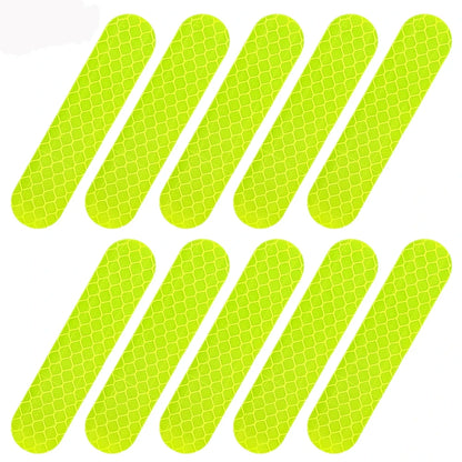 High-Visibility Reflective Safety Stickers - Premium Warning Decals for Motorcycle Helmets, Bikes & Gear (10-100 Pcs)