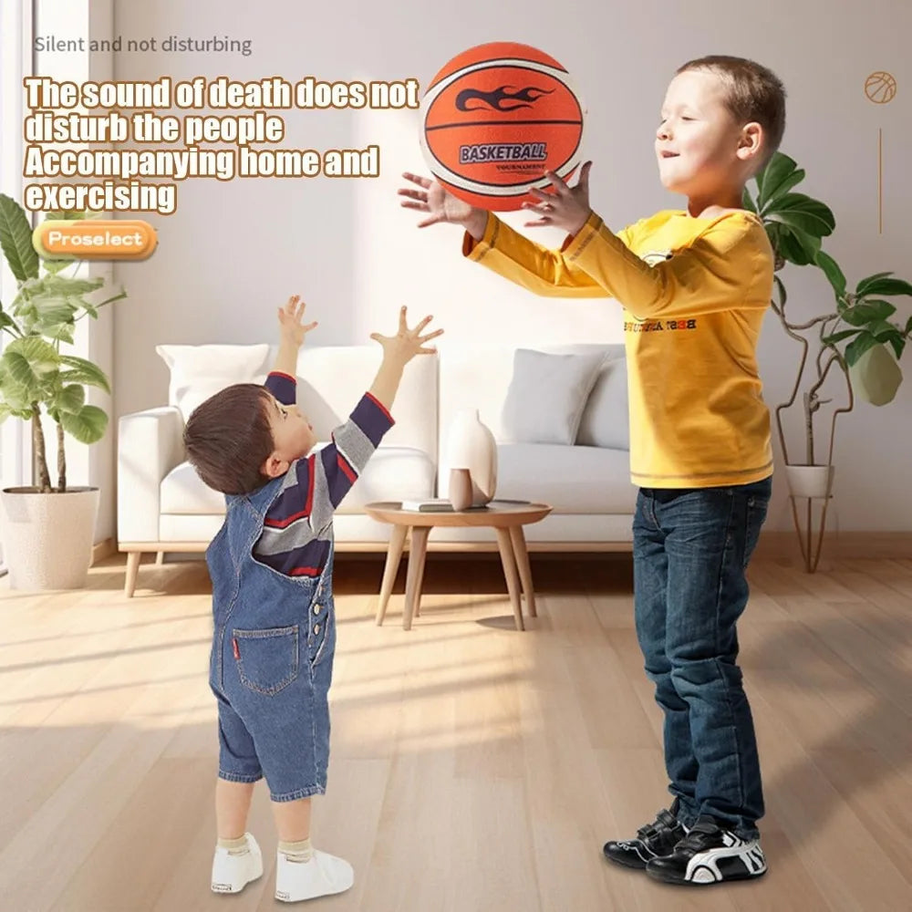 Silent Basketball - Size 7 (18cm) Low-Noise Indoor Training Ball with High Elasticity for Quiet Practice