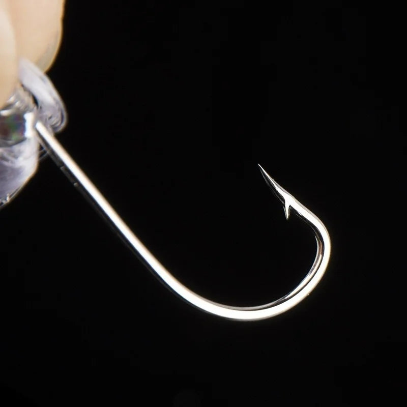 Soft Silverskin Fishing Lure Set 5pcs Multi-Color Imitation Fish Shrimp Bait with Crystal Barbed Hook