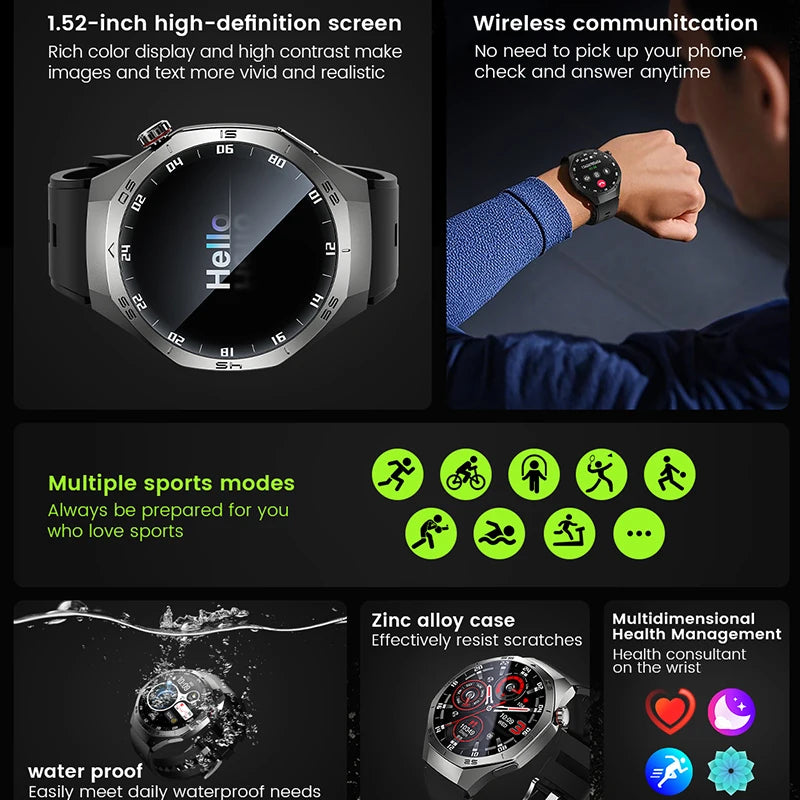 2025 Smart Watch - AMOLED Screen with GPS, Heart Rate, Bluetooth Calls & Waterproof for Android & iOS