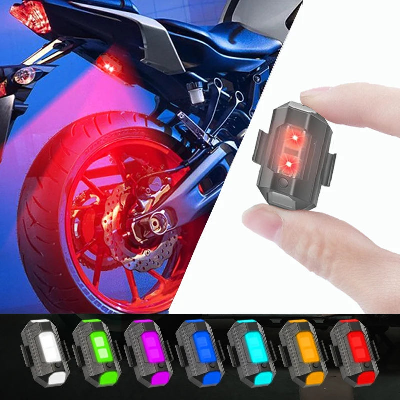 7-Color Mini USB LED Strobe Light - Anti-Collision Warning Signal for Motorcycles, Bikes, Drones & Aircraft