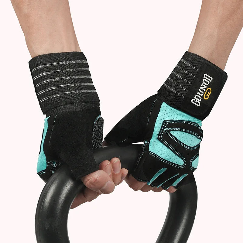 GOUNOD Breathable Anti-Slip Weightlifting Gloves with Wrist Support - Professional Gym Gloves for Bodybuilding, Powerlifting & Fitness Training