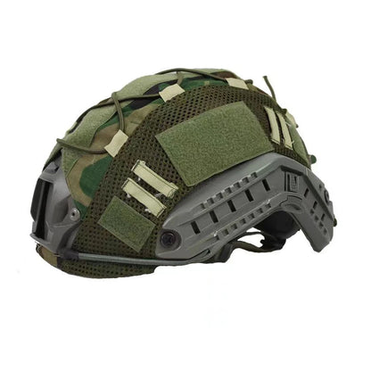 BOOIU Tactical Helmet Cover - Camo Cloth with Velcro for Airsoft Fast Helmets | Military CS Hunting Gear (Cover Only, Helmet Not Included)