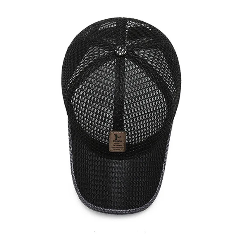 Men's Breathable Mesh Baseball Cap - Quick-Dry Anti-UV Sports Visor for Tennis, Golf & Hiking