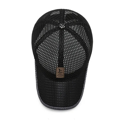 Men's Breathable Mesh Baseball Cap - Quick-Dry Anti-UV Sports Visor for Tennis, Golf & Hiking