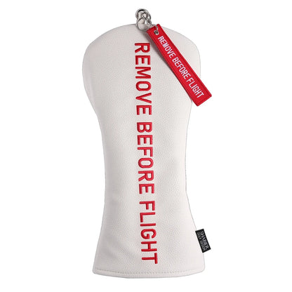 "Remove Before Flight" Golf Club Headcover - Premium Synthetic Leather Protection for Driver, Putter & Woods