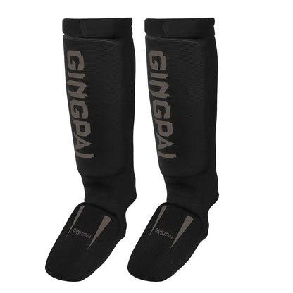 Cotton MMA Shin Guards - Boxing Kickboxing Foot Protection with Instep Ankle Support for TKD Muay Thai Training