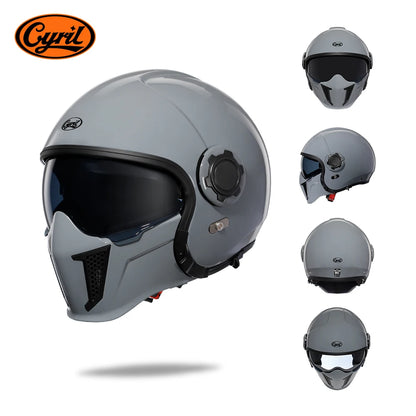 Modular Motorcycle Helmet - Full Face/Open Face 3/4 Dual Visor Helmet (ECE/DOT Certified, Unisex)