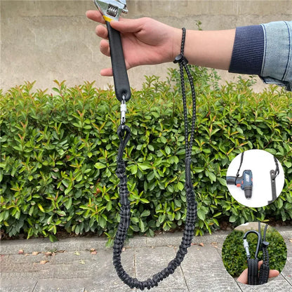 Anti-Fall Safety Lanyard with Carabiner Hook - Bungee Tether Tool Rope for Climbing, Aerial Work & Working at Heights Accessories