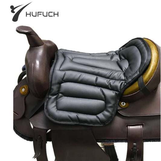 Western Equestrian Saddle Pad - Artificial Leather Shock-Absorbing Soft Seat Cushion for Horse Riding & Motorcycles