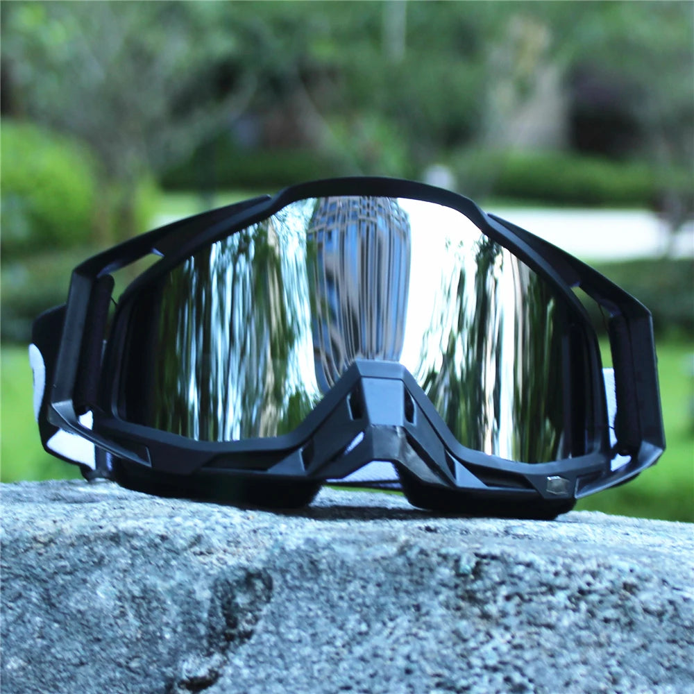 Vintage Motorcycle Goggles – MX Motocross Safety Glasses with Night Vision for Helmet & Driving