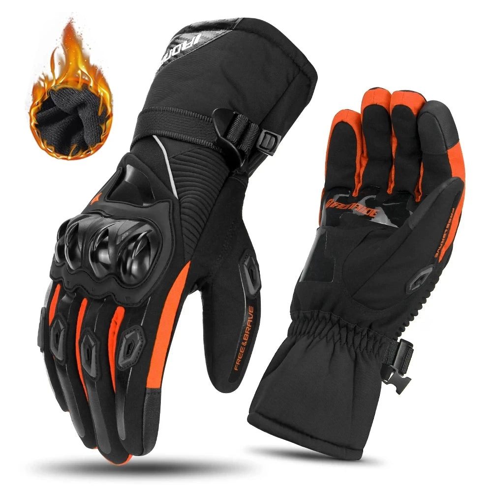 Winter Motorcycle Gloves - Windproof Waterproof Touch Screen Motocross Riding Gloves for Men