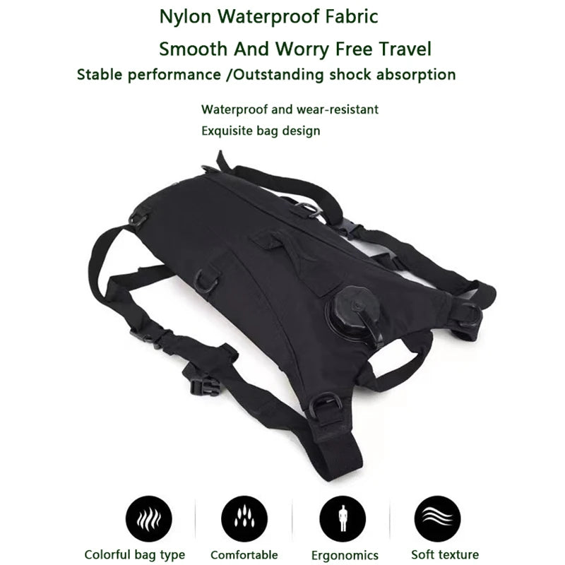3L Hydration Pack - Waterproof Nylon Water Bladder for Running, Cycling, Hiking, Climbing & Outdoor Sports