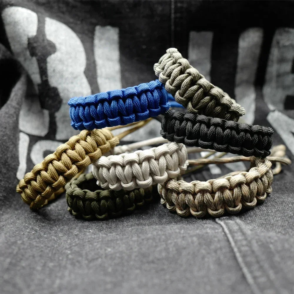 Adjustable 550 Paracord Survival Bracelet - Emergency Parachute Cord for Outdoor Camping & Hiking