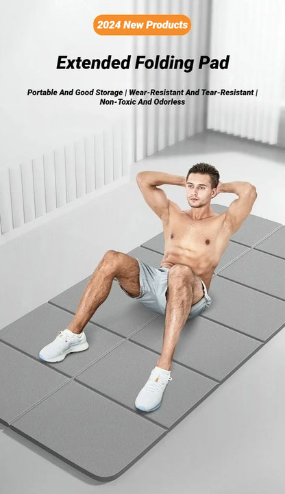 Eco-Friendly TPE Foldable Yoga Mat - Double-Sided Non-Slip Travel Exercise Mat for Pilates & Floor Workouts