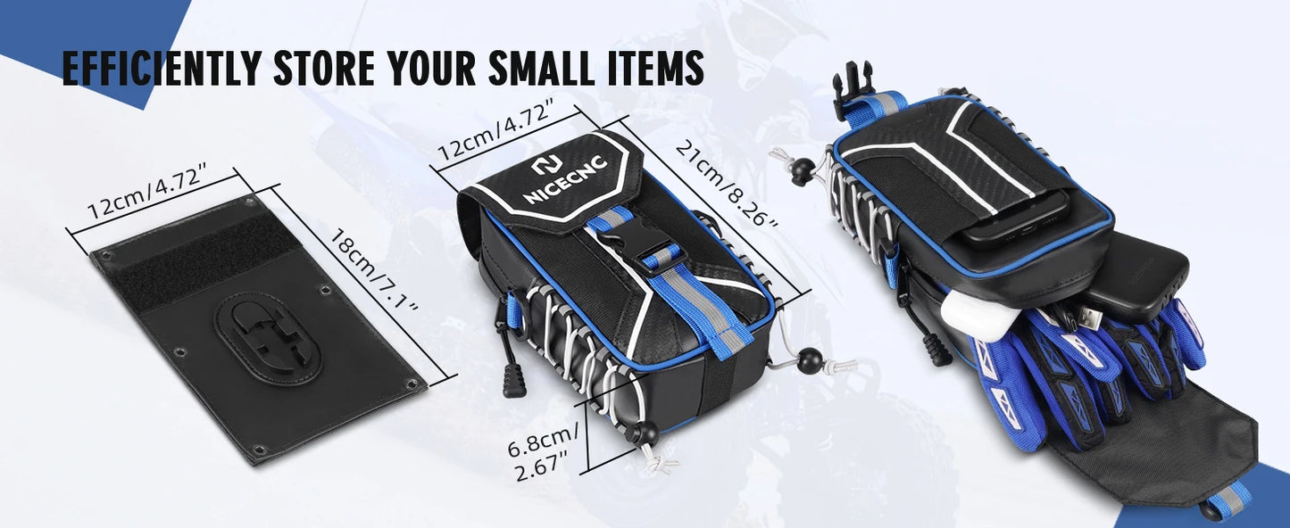 NICECNC Water-Resistant Front Fender Tool Bag for Yamaha YFZ 450 YFZ450R YFZ450X YFZ450SE - ATV Off-Road Storage Pack