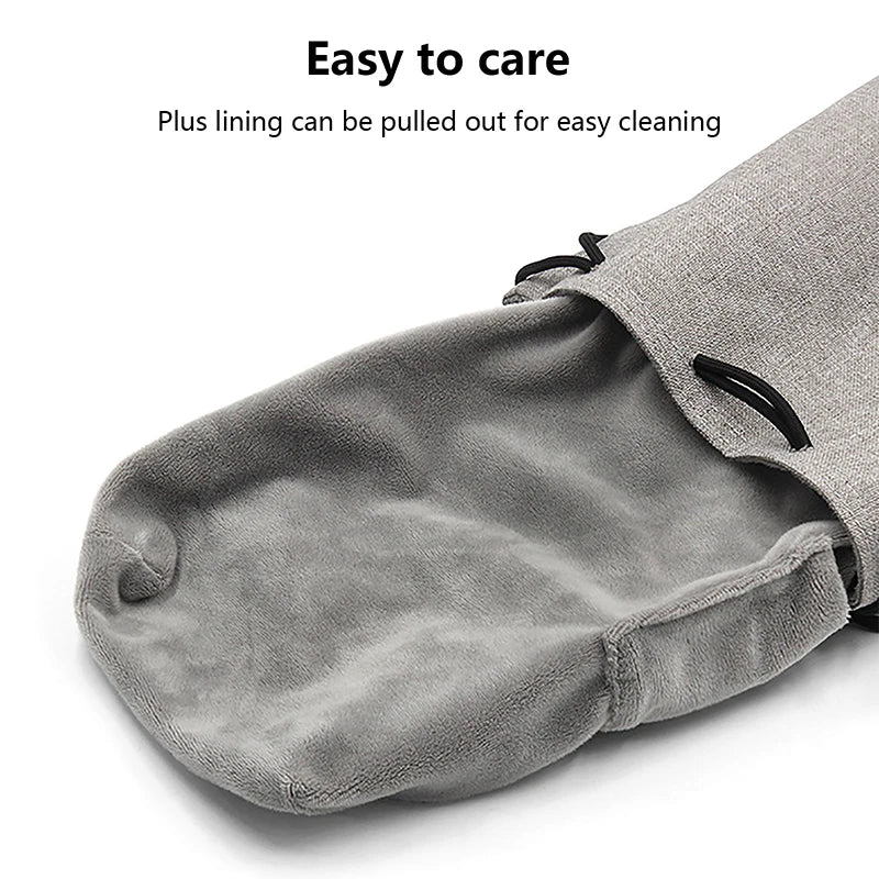 Camera Lens Bag - Waterproof Drawstring Pouch with Fleece Protection for DSLR Cameras