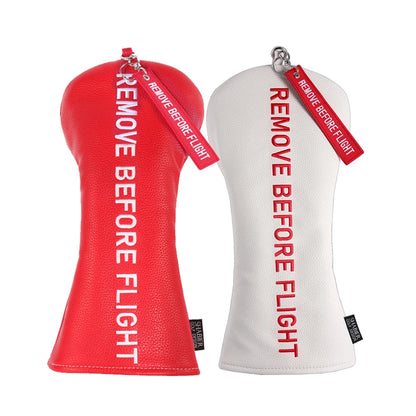 "Remove Before Flight" Golf Club Headcover - Premium Synthetic Leather Protection for Driver, Putter & Woods