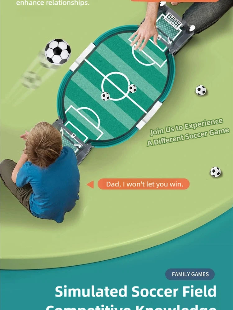 Mini Tabletop Soccer Game - Portable Desktop Foosball for Family & Friends