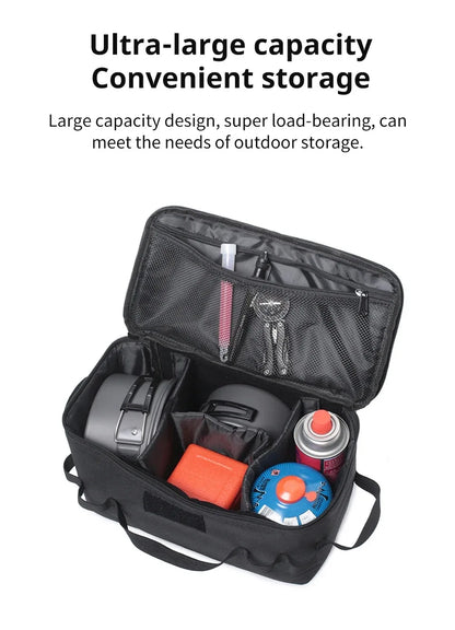 Large Capacity Camping Gas Canister Storage Bag - Multi-Purpose Outdoor Cookware & Ground Nail Tool Organizer Kit
