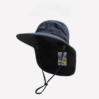 Unisex Wide Brim Sun Hat - Waterproof Quick-Dry Mesh Bucket Hat with Neck Flap for Outdoor Summer Protection