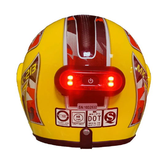Waterproof LED Helmet Taillight - 4 Lamp Rechargeable Safety Warning Light for Motorcycle & Bicycle