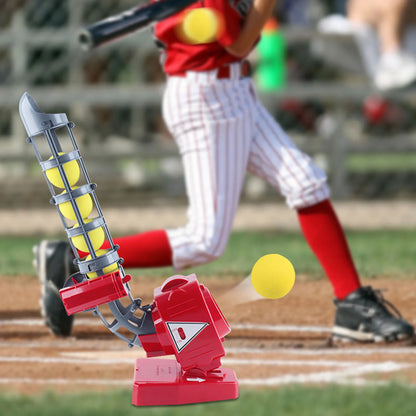 2-in-1 Baseball & Tennis Automatic Pitching Machine - Complete Training Set with Bat, Racket & 6 Balls