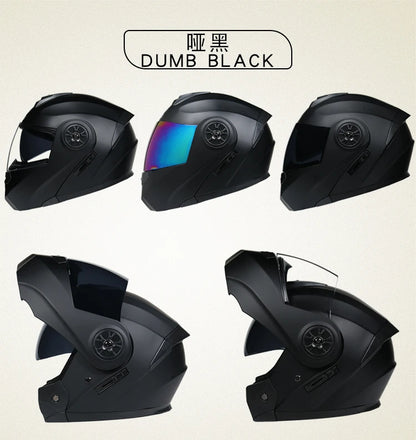DOT Approved Modular Flip-Up Motorcycle Helmet - Voyage Racing Dual Lens with Interior Visor - ORZ-161