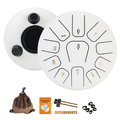 11-Note Steel Tongue Drum - 6 Inch Professional Sound Healing Instrument with Tuning Kit for Yoga, Meditation & Anxiety Relief