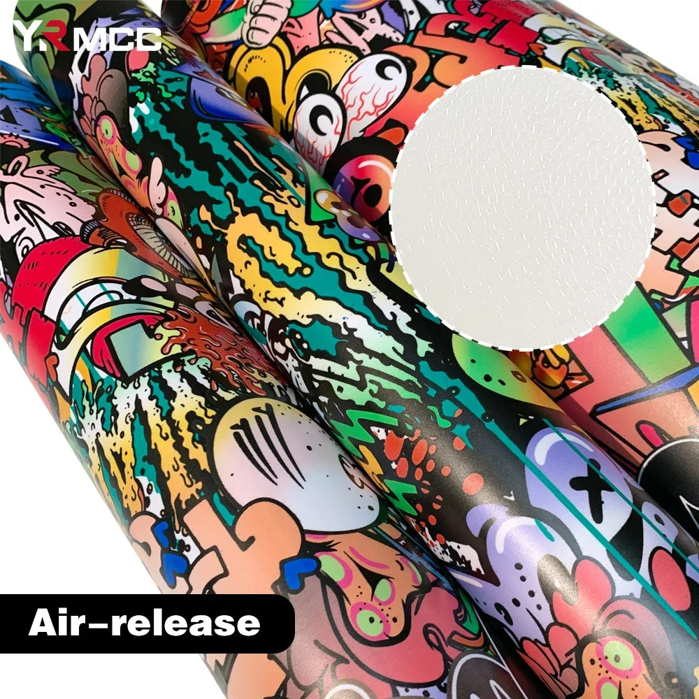 Waterproof PVC Graffiti Vinyl Wrap Film - Cartoon Camouflage Decal Sticker for Cars, Bicycles, Skateboards & Auto Accessories