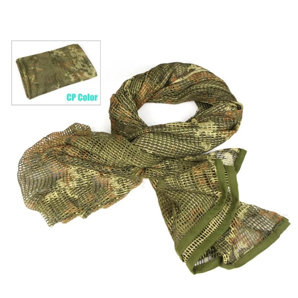 75" x 35" Tactical Camouflage Mesh Scarf - Polyester-Cotton Camo Net for Hunting, Shooting & Outdoor Sports