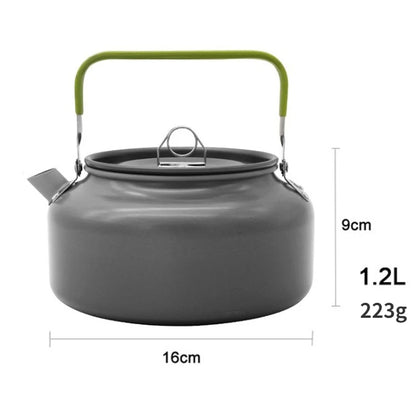 Portable Aluminum Alloy Camping Kettle - Multi-Size (0.8L/1.1L/1.2L/1.6L/2L/2.5L) for Outdoor Coffee & Tea - Perfect for Hiking, Fishing, Picnic & Cooking