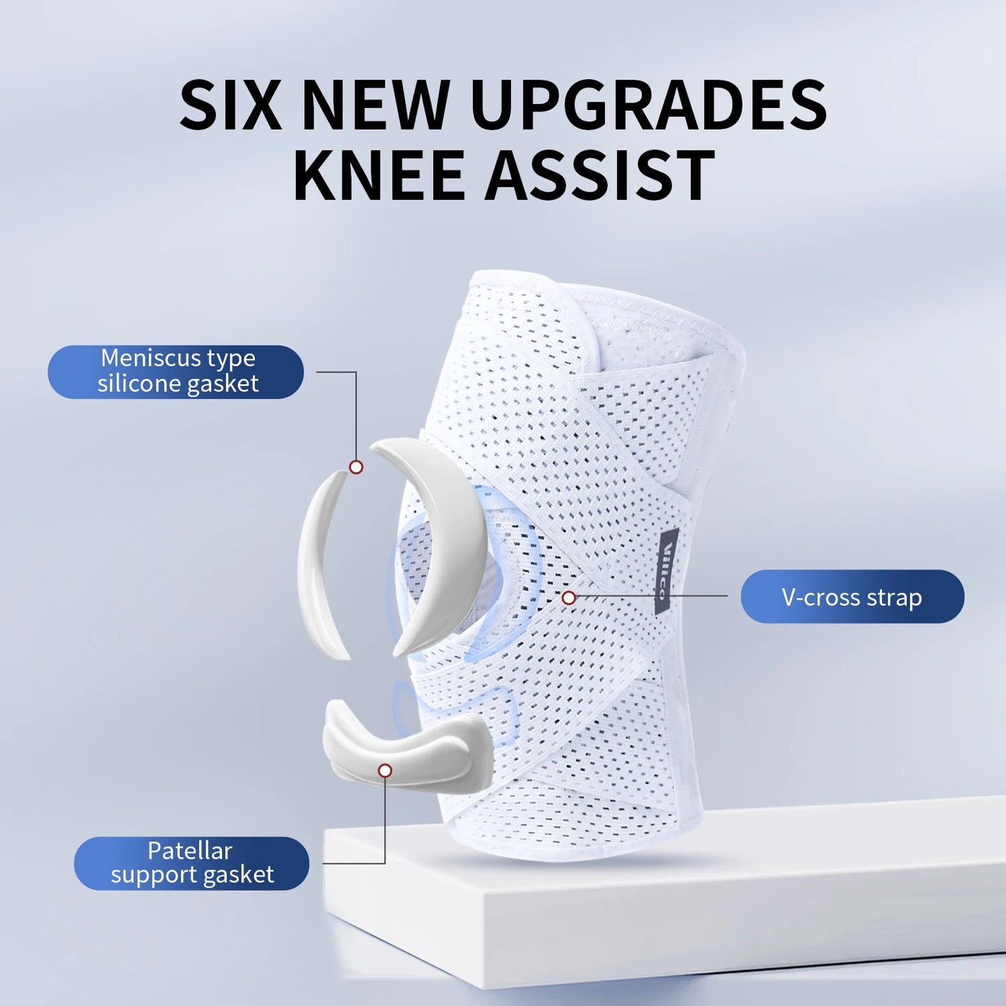 Pressurized Elastic Knee Support - Nylon Compression Knee Brace for Arthritis, Joint Protection & Sports (Men & Women)