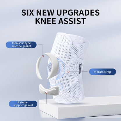 Pressurized Elastic Knee Support - Nylon Compression Knee Brace for Arthritis, Joint Protection & Sports (Men & Women)