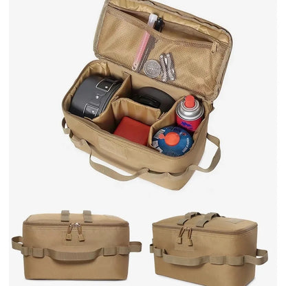 Large Capacity Camping Gas Canister Storage Bag - Multi-Purpose Outdoor Cookware & Ground Nail Tool Organizer Kit