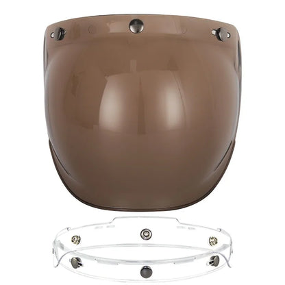 Retro Motorcycle Helmet Bubble Visor - Anti-Fog UV Protection HD Lens for Open Face Half Helmets