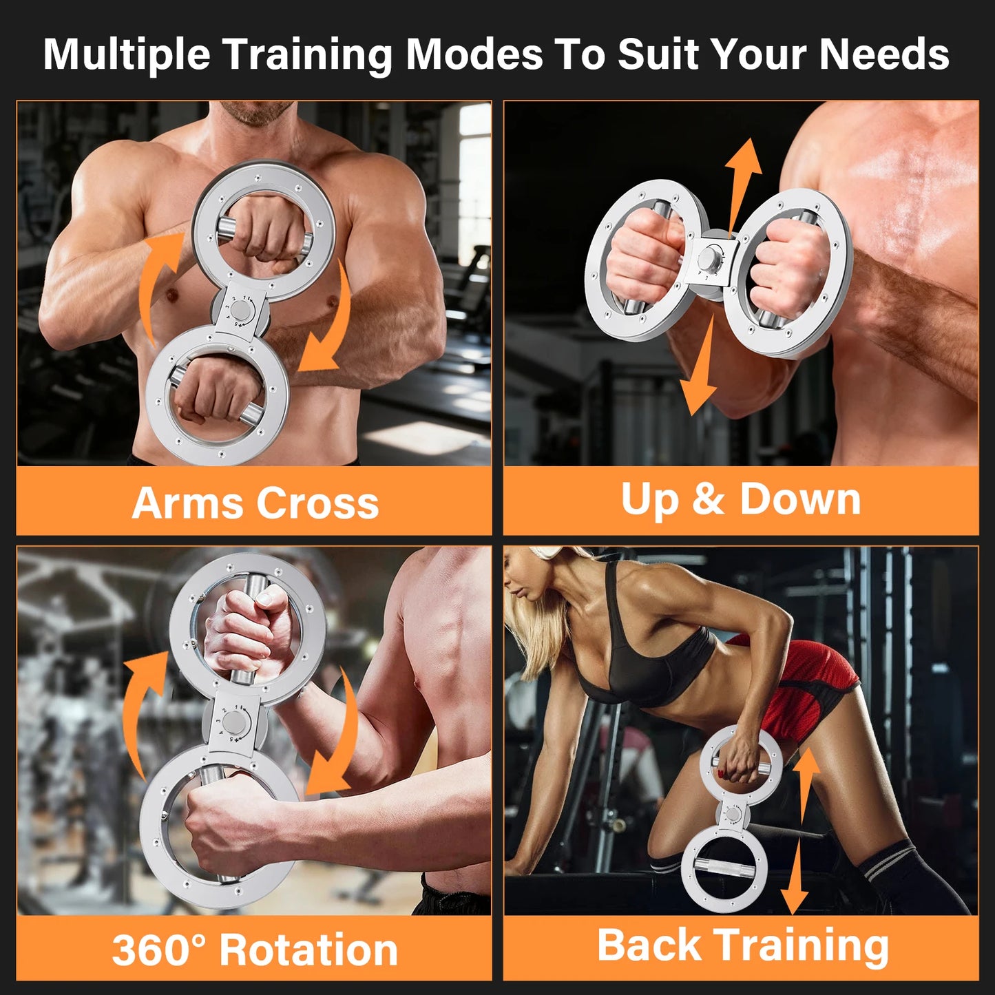 Adjustable Grip Strength Trainer - Rotator Machine Forearm Exerciser (8-15 lbs)