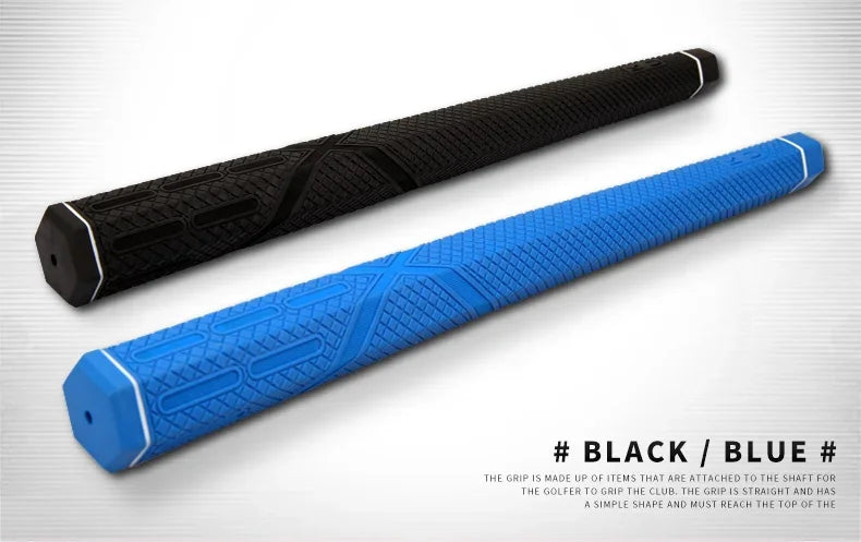 Hexagonal Rubber Golf Club Grips - PGM SB004 Universal Grip for Iron, Wood & Putter Clubs (Black/Blue)