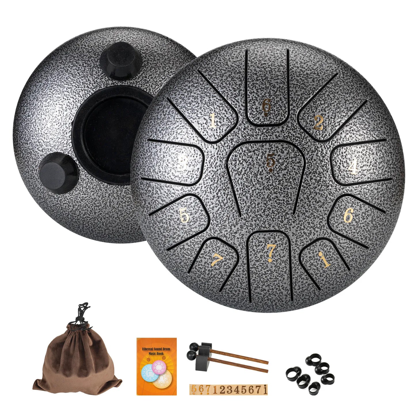11-Note Steel Tongue Drum - 6 Inch Professional Sound Healing Instrument with Tuning Kit for Yoga, Meditation & Anxiety Relief