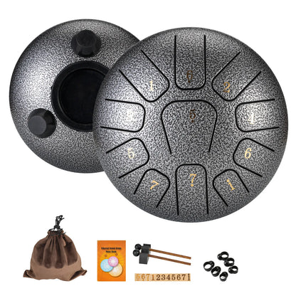 11-Note Steel Tongue Drum - 6 Inch Professional Sound Healing Instrument with Tuning Kit for Yoga, Meditation & Anxiety Relief