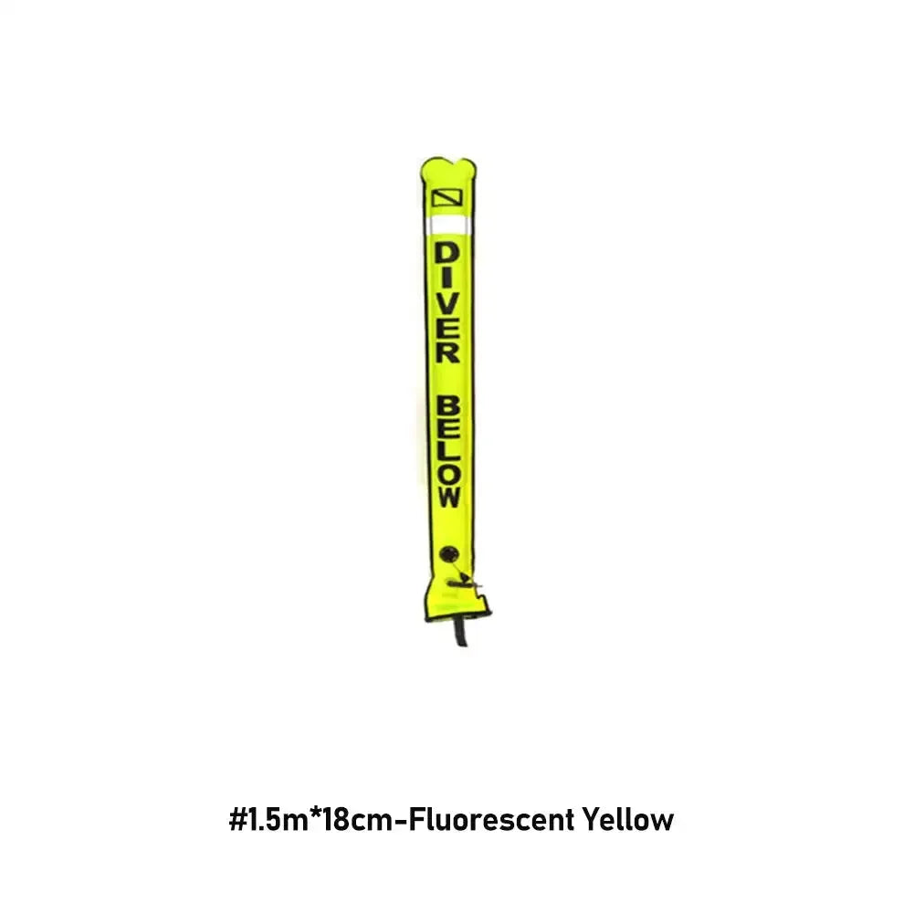Professional Scuba Diving Safety Signal Tube - High Quality Inflatable Surface Marker Buoy (SMB) - 1.2M/1.5M/1.8M Diver Below Safety Sausage