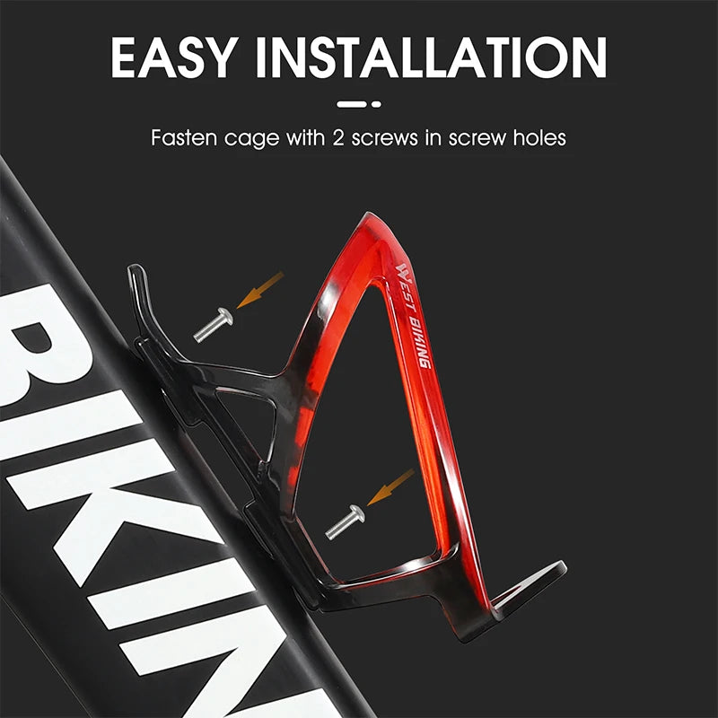 Ultralight Bicycle Water Bottle Cage - Colorful Gradient PC Plastic Holder for MTB & Road Bike - Universal Fit Bottle Bracket